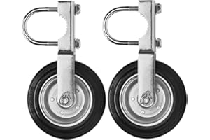 Bailoo 2 Pack Gate Wheel Supporting Swing Gate with 1-5/8" Thru 2-1/8" Gate Frames, Gate Support Wheel for Metal Tube Gate, Chain Link Fence, Prevent Gate from Dragging (2 Pack)