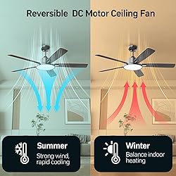 TALOYA 52 Inch Black Walnut Ceiling Fans with
