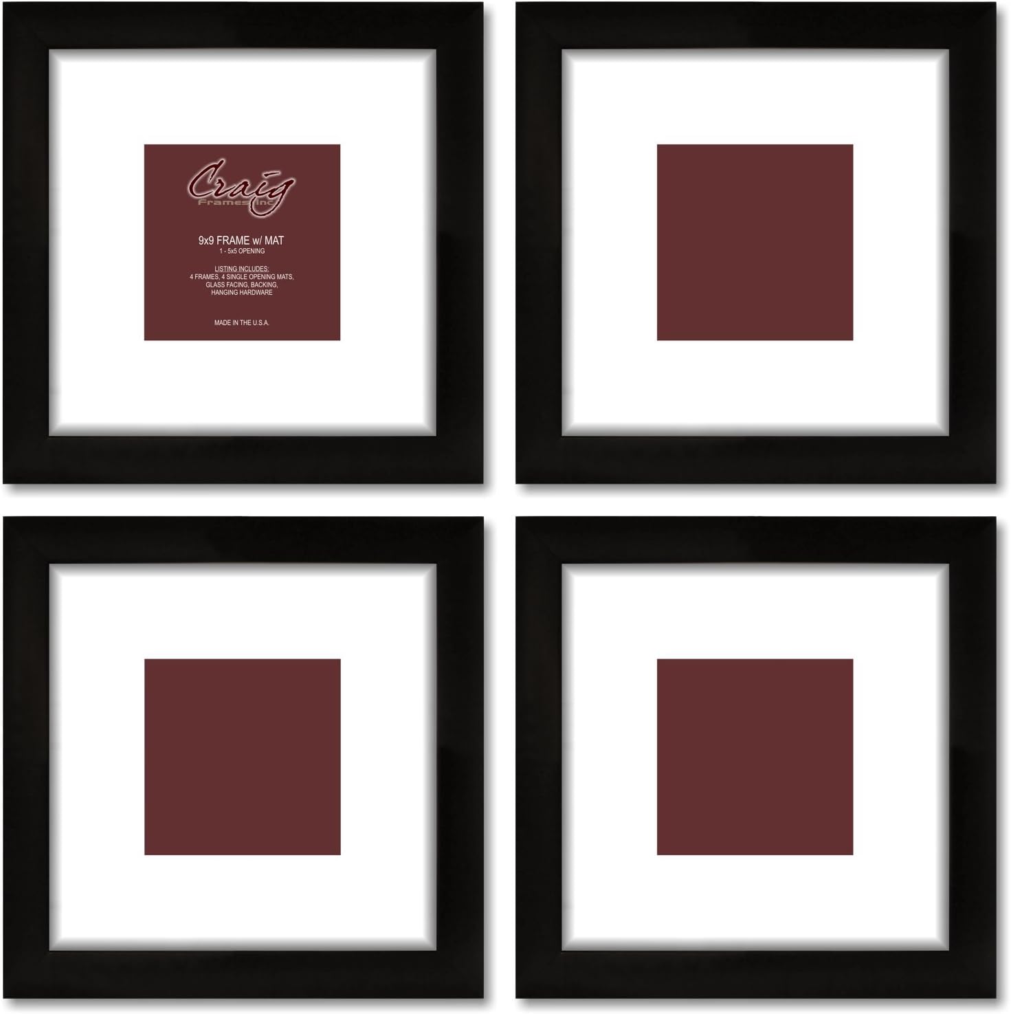 Picture Frame Mats White 4x4 mat with 3 inch Round Circle Cutout Set of