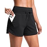 Soothfeel Women's Athletic Running Shorts with Pockets 3.5" Quick Dry High Waisted Workout Active Gym Shorts for Women