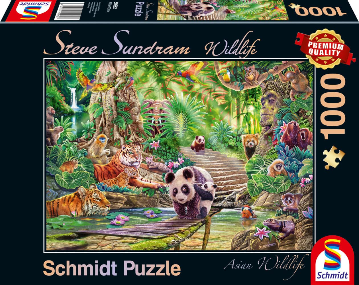 Schmidt Spiele | Steve Sundram: Asian Wildlife (1000pc) | Puzzle | Ages 12+