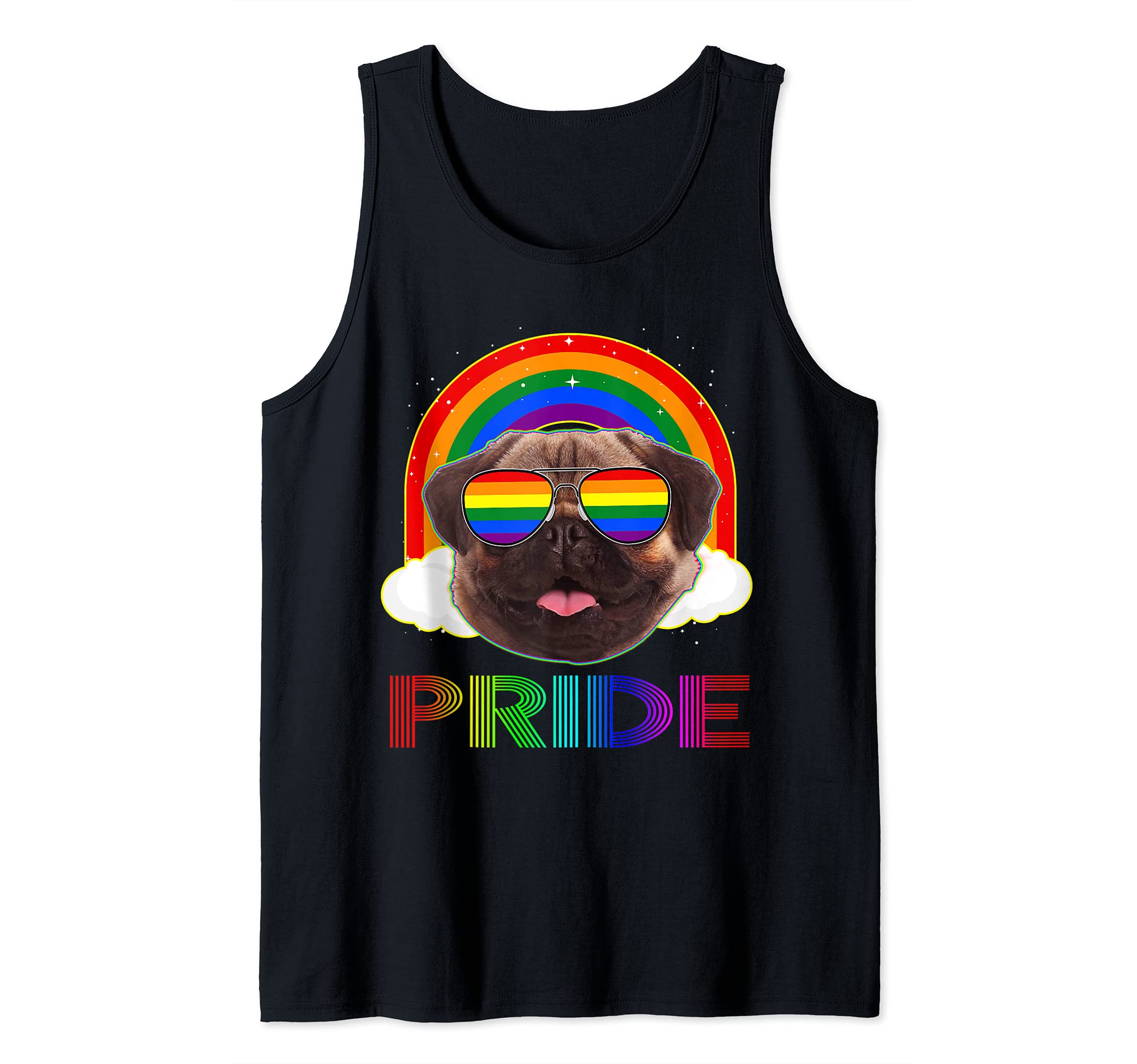 Pug Dog LGBT Rainbow Gay Lesbian Funny LGBT Pride Tank Top
