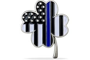 AtSKnSK Police Thin Blue Line Coin Four Leaf Clover Lucky Coin