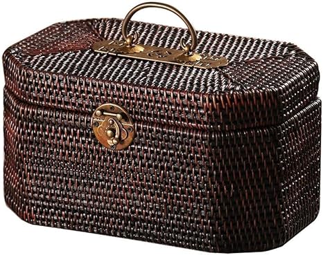 HEMFV Cestas de Almacenamiento de Cuerda de Cesta Tejida con Tapa
