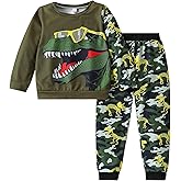 WMHNEI Toddler Baby Boys Dinosaur Clothes Long Sleeve Top & Pants Casual Wear 2-7 Years Fall Outfits Set