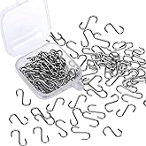 Senkary 100 Pieces 1/2 Inch Mini S Hooks Small S Hooks Stainless Steel S Shaped Hooks for Ornaments, Jewelry and Hanging (Silver)