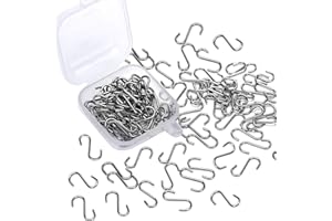Senkary 100 Pieces 1/2 Inch Mini S Hooks Small S Hooks Stainless Steel S Shaped Hooks for Crafts, Jewelry and Hanging (Silver)