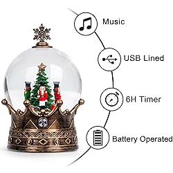 Christmas Snow Globe Lantern Water Glittering