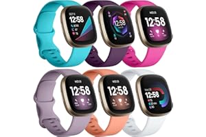 DaQin Compatible with Fitbit Versa 3/Versa 4/Fitbit Sense 2/Fitbit Sense Bands Women Men, Soft TPU Sport Waterproof Strap Replacement Band for Fitbit Versa 4&3/Fitbit Sense Smartwatch Wristband, Small