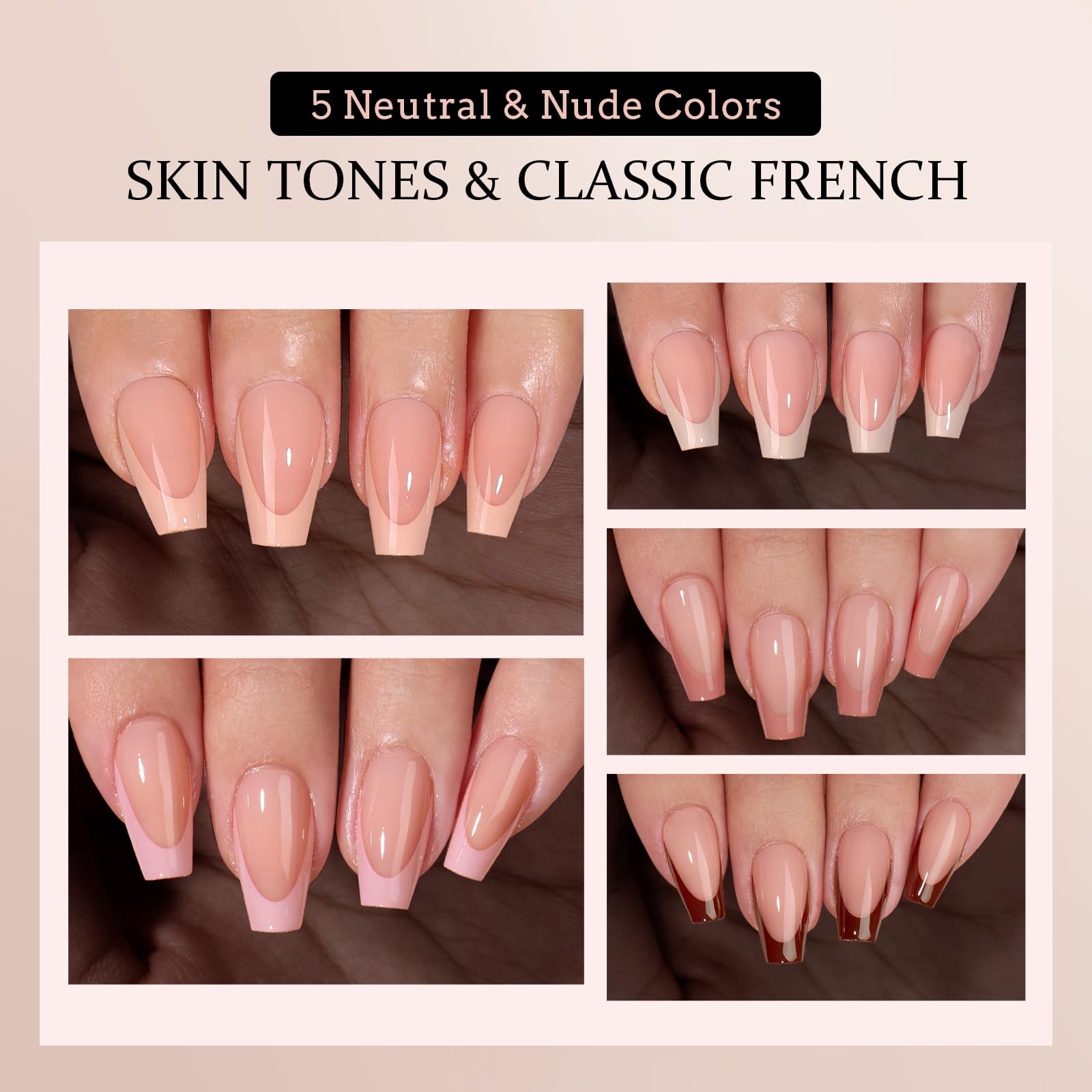 BTArtboxnails XCOATTIPS Press on Nails - French Tip Press on Nails, Short Coffin Nails Tips False Nails, Skin Tones Soft Gel Material Acrylic Fake Nails Gift for DIY at Home - Image 3