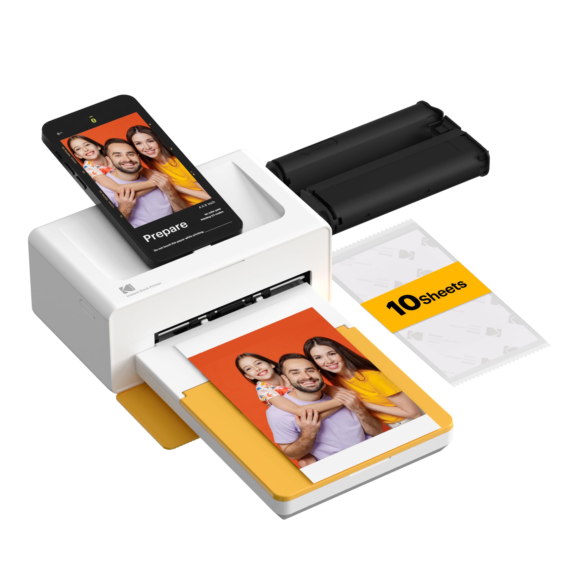 Impresora fotográfica KODAK Dock Plus 4x6, conexión para smartphone, 4PASS, 10 hojas
