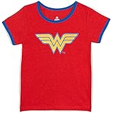 DC Comics Justice League Girls T-Shirt Toddler to Big Kid Sizes (2T - 18-20)