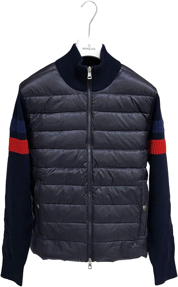 Amazon モンクレール メンズ ダウン ニット カーディガン Cardigan Tricot 9b515 00 421 778 パッド入り カーディガン ネイビー ハンガー付属無し 並行輸入品 カーディガン 通販