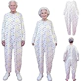 Siomlana Unisex Anti-Strip Jumpsuit with Back and Leg Zipper,Suitable for Incontinence Care,Seniors,Alzheimer’s,Dementia