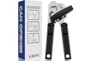 BXGNIP Can Opener Professional Stainless Steel Manual Food-safe Good Grips with Built-in Bottle Opener