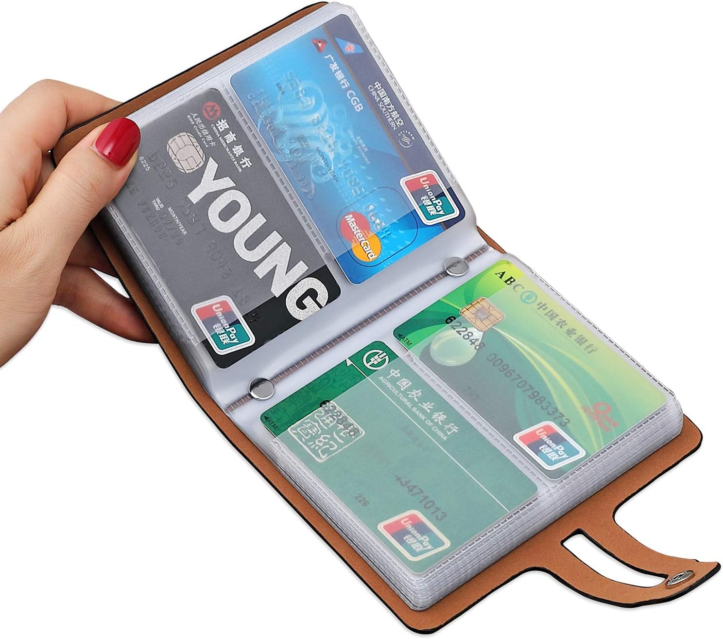 RFID Credit Card Holder, Leather Business Card and Credit