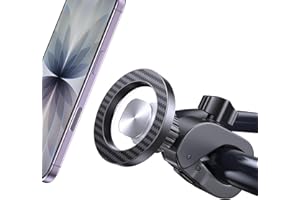 Pipiboo Magnetic Phone Holder Clamp Mount: [24*N55 Magnet] Rotatable Handlebar Universal Accessories for MagSafe for Stroller,Peloton,Steering Wheel,Gym,Scooter,Push Cart,Treadmill,Walker