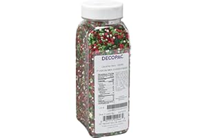 DECOPAC Christmas Fusion Mix Candy Sprinkles, 26oz, Fancy Sprinkles in Handheld Container, Festive Edible Sprinkles For Holiday Celebration Cakes, Cupcakes, Cookies and Donuts Multi