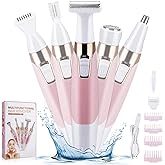 Face Razors for Women, BestMal Bikini Trimmer 5 in 1 Wet/Dry Electric Shaver Razors for Face Nose Eyebrow Beard Mustache Arm Leg Armpit Pubic Area Painless Rechargeable Facial Hair Removal for Women