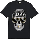 Skull with Beanie and Sunglasses – Funny Chill Skeleton Vibe Comfort Colors Adult Heavyweight T-Shirt