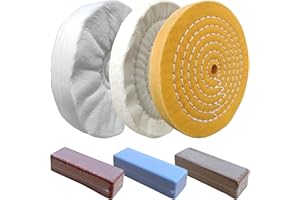6 Inch Buffing Wheel Kit for Bench Grinder, for Polishing Jewelry and Soft Metals, Kit Includes 3PC 6 Inch Buffing Wheels wit