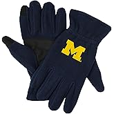 DB Fan Gear Michigan Wolverines Blue Fleece Texting Gloves