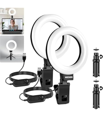 HumanCentric Video Conference Lighting - Webcam Light For Streaming, LED Monitor And Laptop Light For Video Conferencing, Zoom Lighting For Computer, Replaces Ring Light For Zoom Meetings, Double Kit