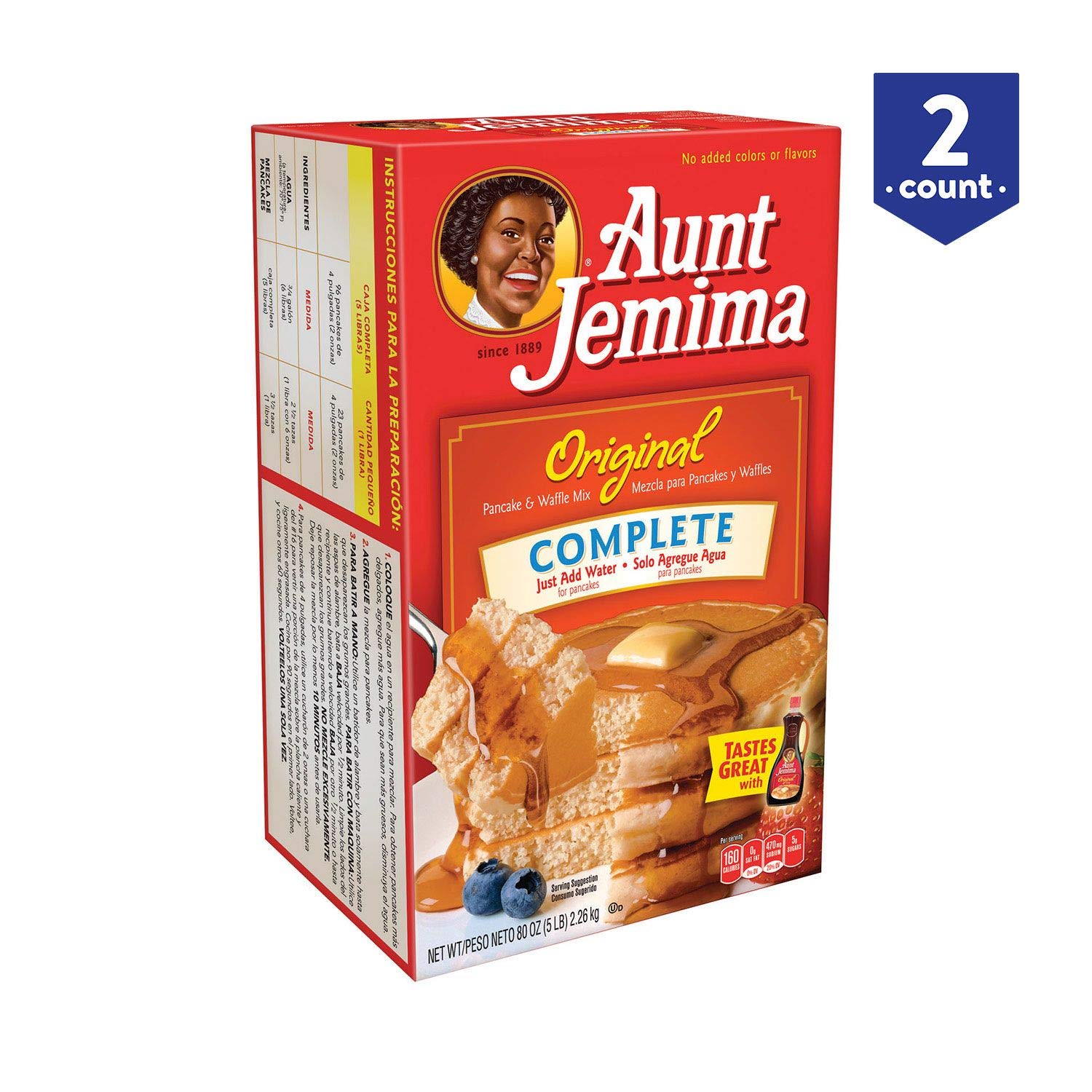Aunt Jemima Original Pancake and Waffle Mix, 5 Pound Pack of 2