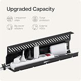 Desktronic Cable Duct Desk Black Set of 2 Stainless Steel 5 Cutouts view 3