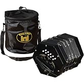 Trinity College AP-1120A Anglo Concertina &ndash; 20-Button, 2.5-Octave Range &ndash; Laminated Wood Ends, 11-Fold Bellows, Carrying Bag Included