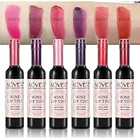 Wine Lip Tint 6 Colors, Waterproof Long Lasting Lip Stain, Non-stick Cup Lip Gloss, Light but Smart, Red and Wonderful, Lipst