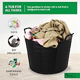 Neat 42L Flexi Tubs 5 Pack Green Large Buckets with Handles UK Made LDPE view 3