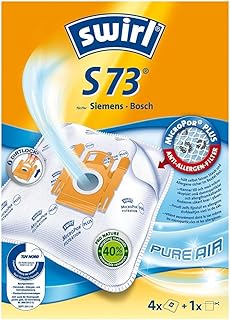 Swirl S 73 MicroPor Plus Staubsaugerbeutel für Siemens und Bosch Staubsauger | Dauerhaft hohe Saugleistung | Anti-Allergen-Filter | 4 Stück inkl. Filter