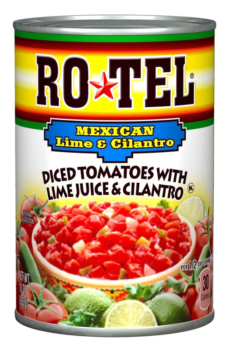 ROTEL Mexican Style Diced Tomatoes with Lime Juice and Cilantro, 10 Ounce, 12 Pack