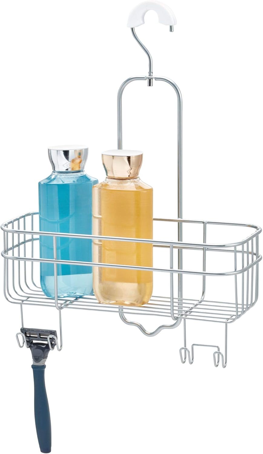 iDesign Euro Metal Hanging Bathroom Shower Caddy with Swivel Hook, Extra Space for Shampoo