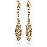 FENBORY Rhinestone Statement Earrings Double Waterdrop Earrings Cluster Crystal Drop Dangle Earrings Prom Party Wedding Earrings for Women