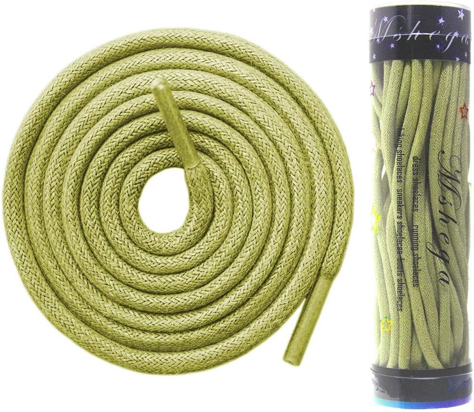 Mshega Premium Round Waxed Dress Shoe Laces Oxford Shoelaces 2 Pair in a Tube