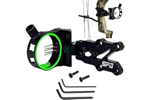 FENJANER Archery 5 Pin Bow Sight .029 Fiber Optics Sight with Rheostat Light & Reversible Mount Design for Compound Bow (Right Hand)