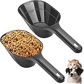 Aosnare 2 PACK Dog Food Scoop,1 Cup Capacity Pet Food Scoop With Measuring Lines For Dog, Puppy and Cat (Black)