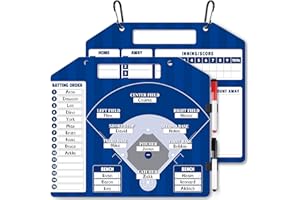 Erweicet Magnetic Baseball Lineup Board for Dugout, Blue Baseball Clipboard for Coaches