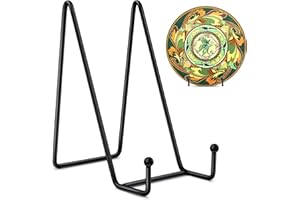 Mocoosy 2 Pack 6 Inch Display Stands for Plate - Black Metal Iron Easel Plate Holder Stands Frame Holders for Displaying Phot