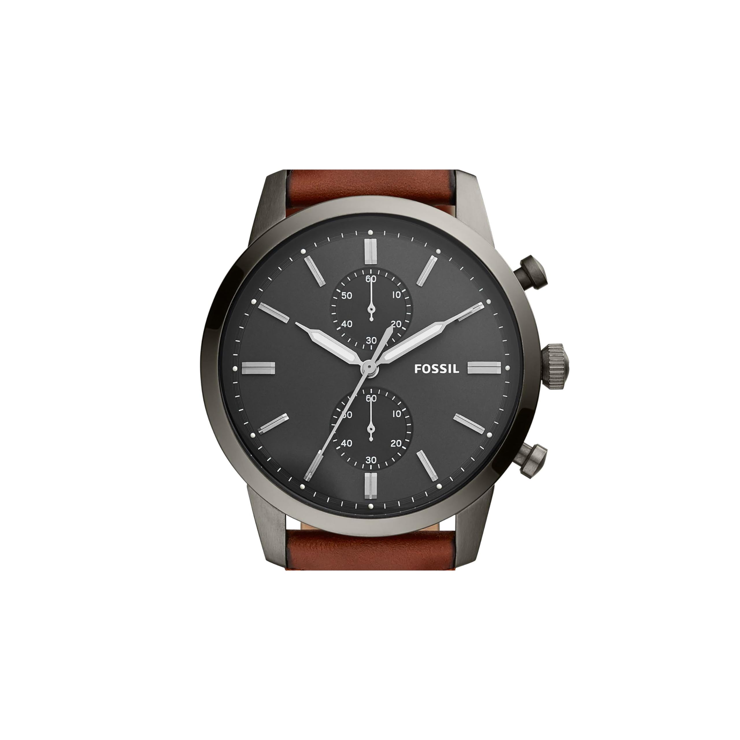 Fossil Men's Townsman Quartz Stainless Steel and Leather Chronograph Watch