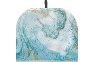 Tutolipy Marble Print Tea Cozy Cover Warmth Keep Tea Kettle Cover Insulated Teapot Cover with Top Handy Loop Aqua Tea Cosies Reusable