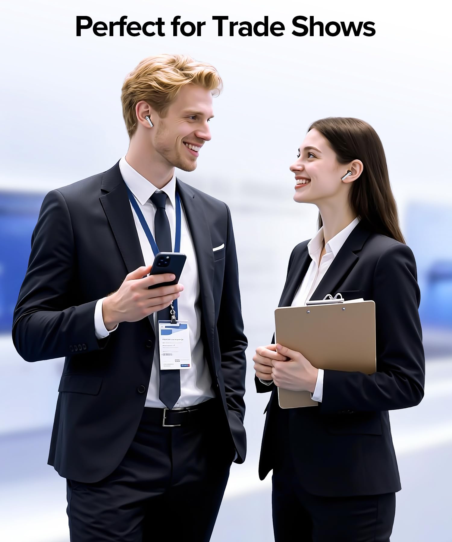 AI Translation Earbuds Real Time 164 Languages Translator Ear Buds Audifonos Traductores Inglés Español 70H Playtime Wireless Earphones AI Bluetooth Headphones for Travel Meeting Learning Black