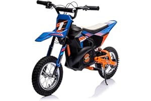YOFE Kids Ride on Motorcycle,24V Electric Car for Kids,13.6MPH Max Electric Dirt Bike with Variable Speed for Age 13+,Mini Bike with Rear Wheel Suspension, Rear Wheel Disc Brake (24V, Blue)