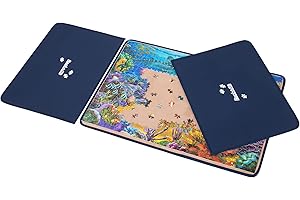 Becko Jigsaw Puzzle Board with 2 Trays Portable Jigsaw Puzzle Mat for Up to 1000 Pieces Puzzle Storage & Saver, Non-Slip Surf