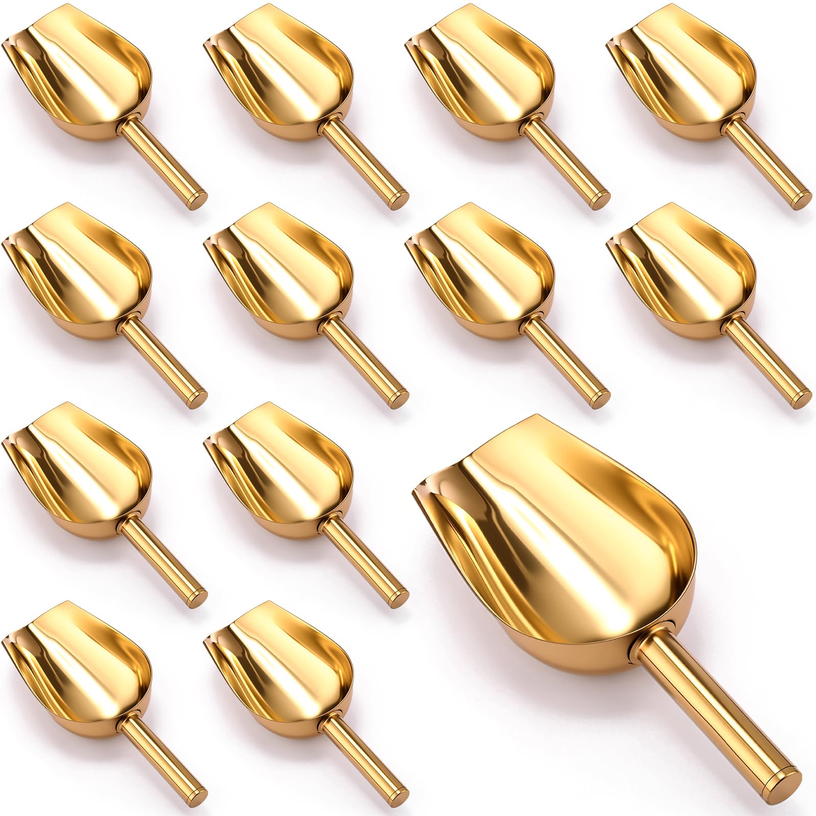 Photo 1 of ***Only 2***
Roshtia 12 Pcs Gold Ice Scoops Stainless Steel Mini Scoop Candy Scoops for Kitchen Dispenser Buffet Jars, Scooping Coffee Bean, Sugar, Flour, Spice (8 oz)