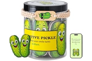 ZQFTZQ 60 Positive Pickle Cards Jar – Funny Encouragement Notes for Daily Motivation, Uplifting Gifts for Women, Men, Friends | Quirky Positive Affirmations & Desk Pick-Me-Up Jar