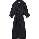 Superior Waffle Weave Cotton Unisex Bathrobe with Belt, Soft and Absorbent Robe for Men and Women Bath Essentials Robes