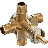 Shower Valve Replacement for Moen Posi-temp Valve, Brass 4 Port, 1/2 Inch Connection, Adjustable Water Temperature and Scald Guard, Bathtub and Shower Rough-In